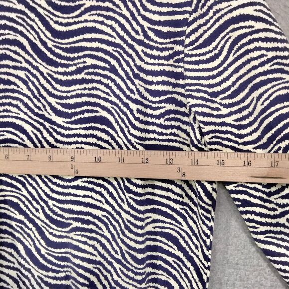 J McLaughlin Sheath Dress Womens Sz S Blue White Zebra Print Stretch 3/4 Sleeve - Picture 6 of 13